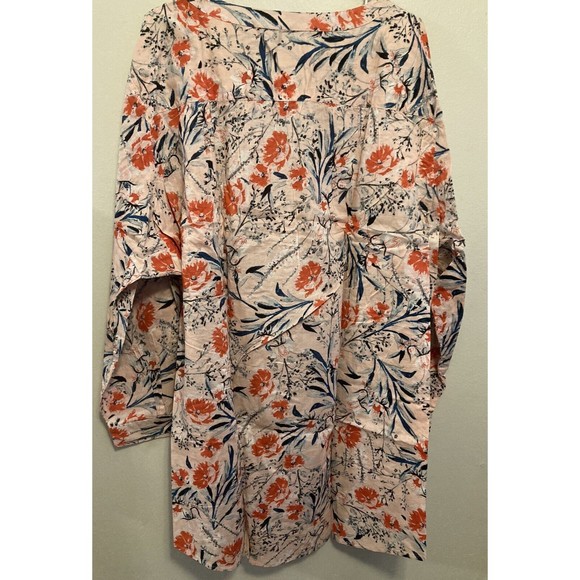 Roaman's Women's NWOT Pink Floral Button Down Long Sleeve Top Plus Size 34W 6X - Picture 9 of 15